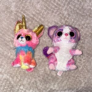 Beanie Boos!  Colorful Plush Unicorn and Puppy Set